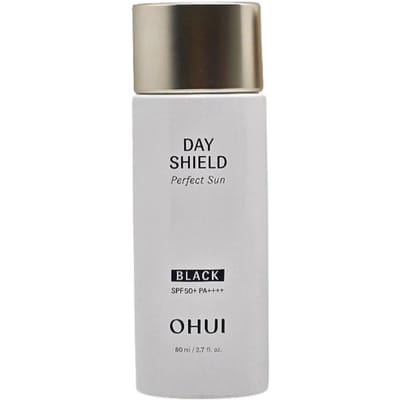 OHUI Day Shield Perfect Sun Black 80ml SPF50+ PA++++ – Protection UV Quotidienne, Crème Solaire Légère, Soin Solaire Extérieur pour un Fini Lisse 80ml 2ea