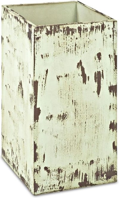 Paraplubak – Crèmekleurig MDF – Vintage stijl paraplustandaard – 40 cm hoog, 20 cm breed, 20 cm diep