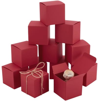 Allecto - Paper Gift Boxes - Vouwbare Cadeau Dozen - Klein Formaat - Rood - Feestelijke Verpakking - Geschikt voor Bruiloft, Verjaardag, Valentijnsdag
