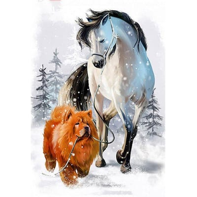 5D DIY Diamant Schilderij  Dier paard hond  3D Diamant Borduren Kruissteek Home Decor muurstickers 20X30CM