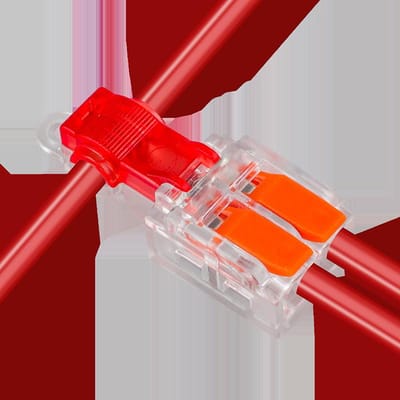 T-Type Strippingvrije Bedradingsconnector Met Bevestigingsgat Snelle Tak Splitsing Verbindingsdoos Hendel Draadconnector 32A rood