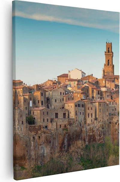 Artaza Canvas Schilderij Italië - 40x50 cm - Wanddecoratie Toscane - Muurdecoratie Bergen - Kamer Accessoires Landschap