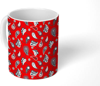 Mok - Koffiemok - Bandana - Flora - Retro - Design - Mokken - 350 ML - Beker - Koffiemokken - Theemok
