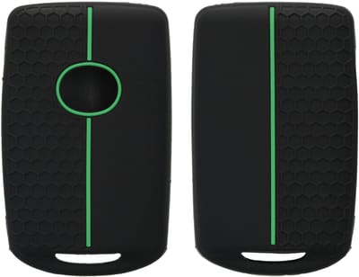 kwmobile autosleutel hoesje geschikt voor Mazda 3-Knoppen CX30 CX50 CX60 CX90 MX-30 hoes - Siliconen autosleutel behuizing - Auto sleutel case met honingraat - Sleuteletui in zwart / groen