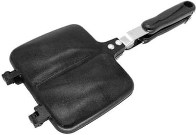 3-in-1 Ontbijt Maker - Aluminium Anti-Anbak Grillpan voor Tosti, Pannenkoeken & Toast - Dubbelzijdig Wafelijzer - Zwart - 36x16.5x4 cm