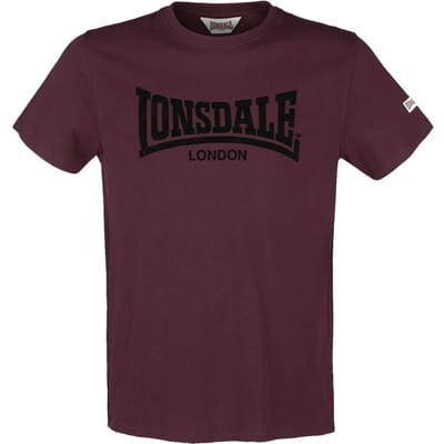 Lonsdale London T-shirt - LL008 One Tone - S tot XXL - voor Mannen - bordeaux