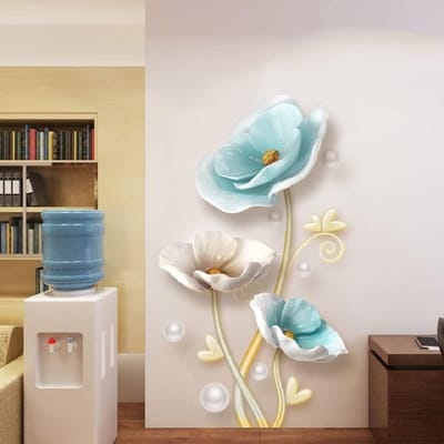 Allecto - Muursticker XXL - Bloemen Wanddecoratie - Blauwe Tulp - Muur Sticker - DIY Muur Decoratie - Geschikt voor Woonkamer en Slaapkamer