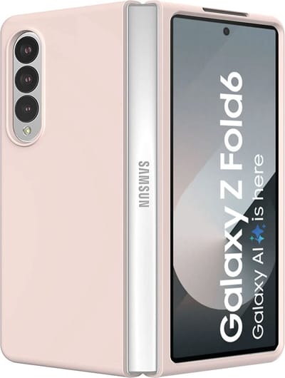 Geschikt voor Samsung Galaxy Z Fold 6 - Hoesje - Shock Proof Case – Suède Case Rosé