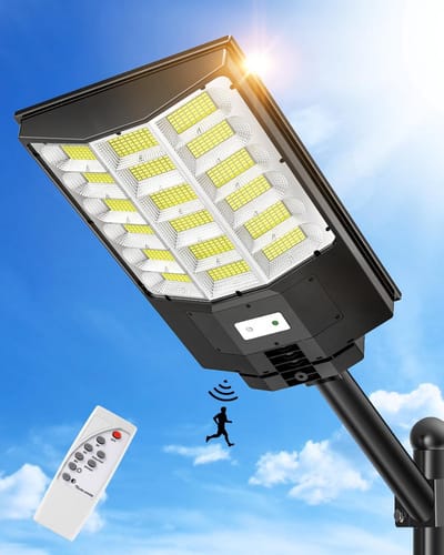 Krachtige LED Buitenlamp op Zonne-energie met Bewegingssensor en Timer - IP65 Waterdicht