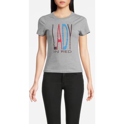 Rich & Royal Slim Fit T-shirt With Print Lady Organic Pebble Grey Size: XS | T-Shirts Outlet | Dames | Grijs