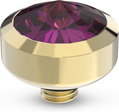 Melano Twisted Glossy Steentje Amethyst Goud
