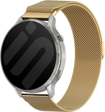 Strap-it 20mm Milanese band - universeel geschikt voor Garmin Vivoactive 6 / 5 / 3 / Vivomove / 3 / HR / Style / Luxe / Sport / Trend / Forerunner 645 / 570 / 245 / 170 / 165 / 70 / 55 / Venu / SQ / SQ2 / 2 Plus / Approach S12 / S40 / S42 - Goud