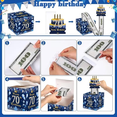 Geld Geschenkdoos Cijfer 70 Jaar - Verrassing Cadeaubox voor Contant Geld