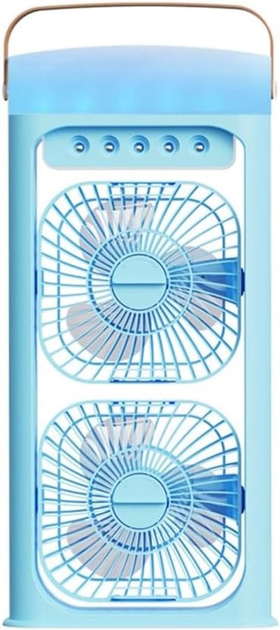 VHV - Luchtkoeler Draagbaar - Ventilator met IJscompartiment - 720° Verstelbaar - Bureau/Woonkamer - blauw