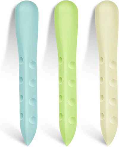 Driehoekige Gummen, 3-delige Set, Ergonomische Rubber Gums voor School, Kantoor en Kunst (Blauw, Groen, Geel)