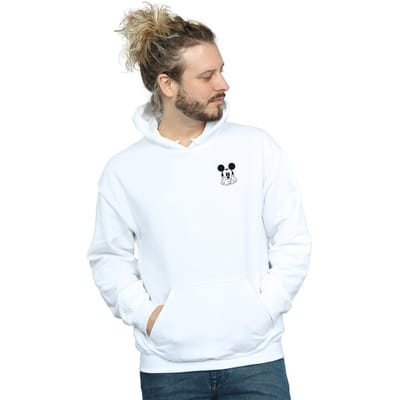 Disney Heren Mickey Mouse Dont Speak Breast Print Hoodie (Wit)