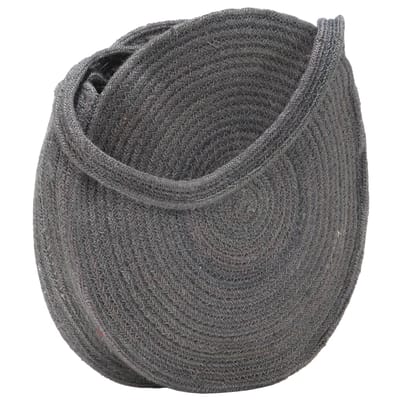 vidaXL - Schoudertas - rond - handgemaakt - jute - donkergrijs