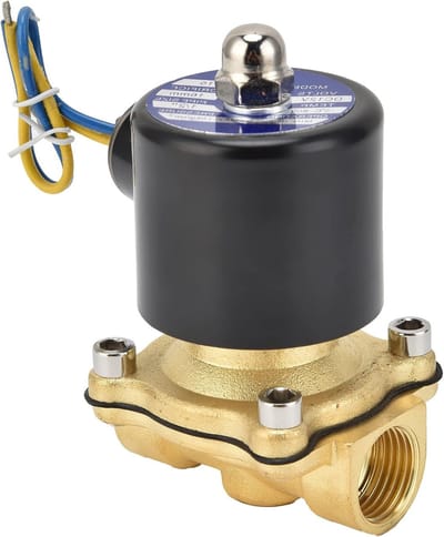 Elektrische Magneetventiel G1/2 Messing, Normaal Gesloten Solenoïde Klep voor Water en Lucht, 10 kg/cm² Druk, Duurzaam en Betrouwbaar