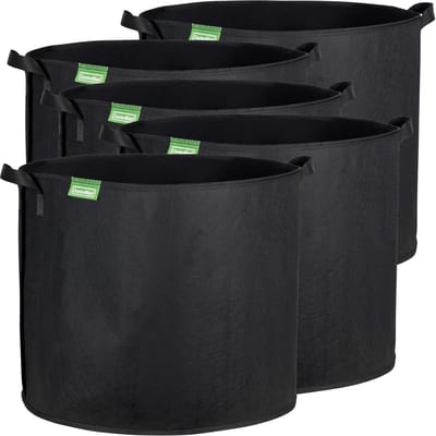 Plantenkweekzakken - Groeihoezen Vlies - Planten Kweken - Ademend Materiaal - Ø53cm Hoogte 42cm - Zwart