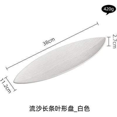 Japanse bladvormige lange sashimi snack sushi schaal Commerciële keramische lange schaal restaurant el gerechten tafelgerei