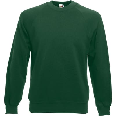 Fruit Of The Loom Unisex Raglan Mouwen Belcoro® Sweatshirt (Bottle Groen)