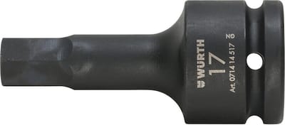 Wurth - Krachtdop 3/4 inch binnenzeskant lang - Krachtdopbit 3/4 inch Voor zeskantschroeven, metrisch, lang Sleutelwijdte 22 mm