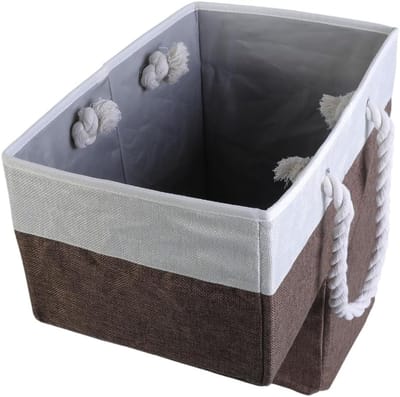 Opvouwbare trapmand - Opbergmand trap - Ruimte organiseren - L-vormig ontwerp - 40x25x40 cm - Bruin Beige