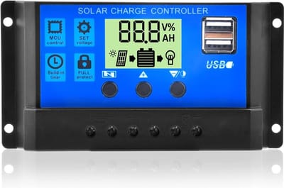 Solar Controller 30A - 12V/24V Zonne-laadregelaar met Dubbele USB-poort en LCD-display