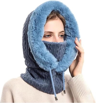 Dames Sjaal Hoed - Wintermuts Sjaal - Warm Blijven - Winddicht Ontwerp - 1.2 kg - Effelijk