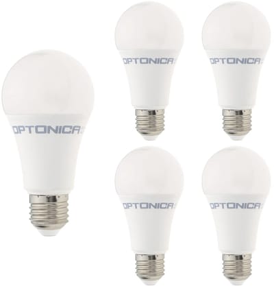 Optonica LED Lamp A60 E27 - 14W (vervangt 115W) - 1380lm - 4500K Neutraal Wit - 230V - Ø65mm - Energiezuinig - 5 stuks