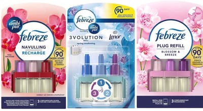 Ambi Pur 3Volution Navullingen - Mix - 3 Stuks - Thai Orchidee / Lenor / Blossom & Breeze