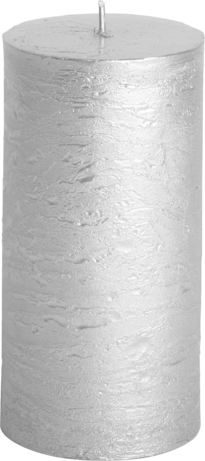 Rustieke kaars ø7x14cm zilver - Gusta®