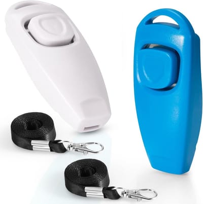 2-in-1 Hondentraining Clicker en Ultrasoon Fluitje voor Effectieve Gedragsbegeleiding met Draagkoord