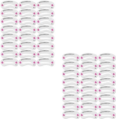 Dailygoods- Wenkbrauwsjablonen Set van 48 - Herbruikbare Wenkbrauwvormen - Hoogwaardig Kunststof - Eenvoudig in Gebruik - Comfortabel en Veilig - Ideaal voor Make-up