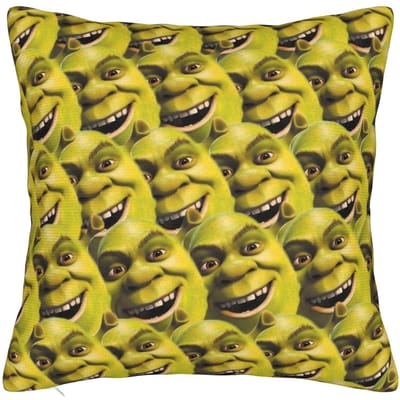 Geanimeerde Shrek Kerst Kussensloop Polyester Kussenhoes Cadeau Komediefilm Kussensloophoes Huis Rits 45*45cm 45x45cm
