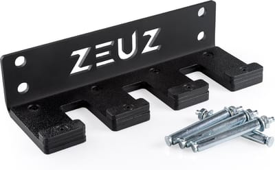ZEUZ Verticale Halterstang Opbergsysteem Holder – Barbell Wand Houder - Geschikt voor 3 Stangen - Zwart