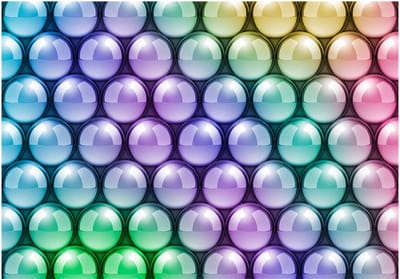 Fotobehangkoning - Behang - Vliesbehang - Fotobehang Kleurrijke Ballen - 3D - Colorful Vertigo - 400 x 280 cm