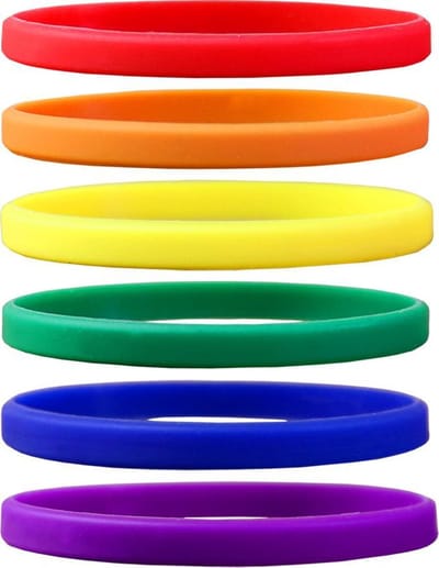 Dinilu - 60 x Smalle Siliconen Armbanden Mix Regenboog - voor volwassenen