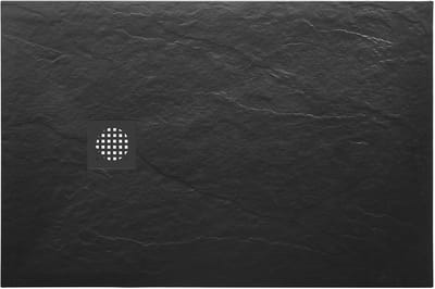 Stonea douchebak antislip composiet 800x1400x30 mm inkortbaar mat zwart