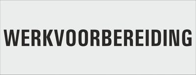 werkvoorbereiding deurbordje - deur - tekstbordje - zelfklevend - geanodiseerd aluminium - 130 x 50 mm. - dikte 0,5 mm. - 5 jaar garantie!
