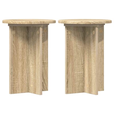 vidaXL - Plantenstand - 2 - st - Sonoma - Eiken - Ø29,5 - x - 40 - cm - Bewerkt - hout