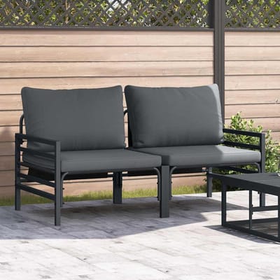 vidaXL - Buiten - Meubilair - 2 - Stuk - Antraciet - 80 - x - 80 - x - 71 - cm - Staal