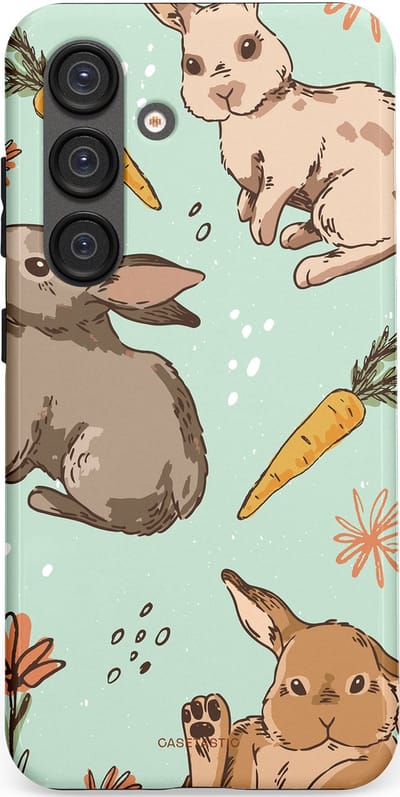 Casetastic Hoesje Geschikt voor Samsung S25 - Stijlvolle Beschermende Duo-layer Case - Hop hop knappel