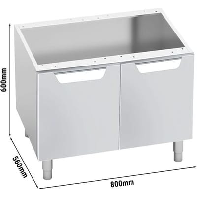 GGM Gastro Unterbau - 800mm - 2 Türen - Anschlag Rechts & Links Zilver