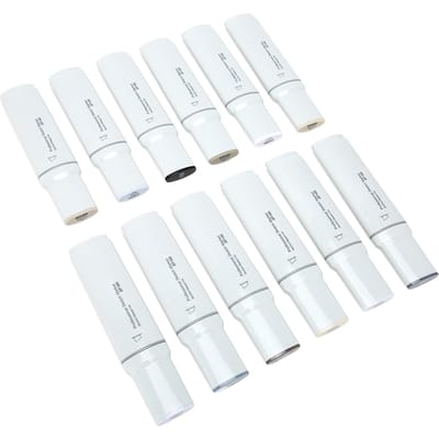 Brede Stift Markers Navulbare Inkt Gelijkmatige Inkt Alcoholische Verf Marker voor Papier Plastic Hout Glas 12 stuks Grijze Serie white