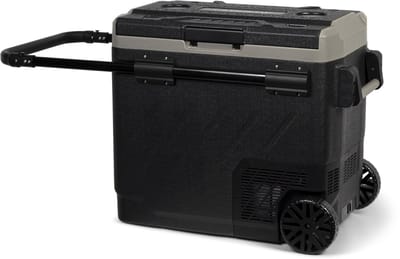 Steamy-E Dual Zone Roller Elektrische Compressor Koelbox Op Wielen - Dual Zone - 58 liter - 12V en 230V - voor auto en camping - Zwart