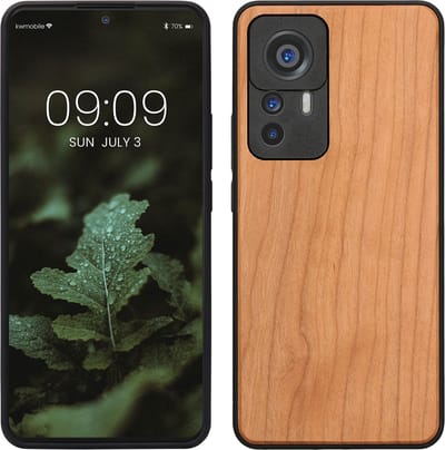 kwmobile telefoonhoesje geschikt voor Xiaomi 12T / 12T Pro - Hoesje met bumper in bruin - Backcover - hout