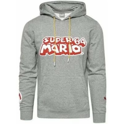 Puma x Super Mario Nintendo Pullover Lange Mouw Grijs Heren Hoodie 589098 01