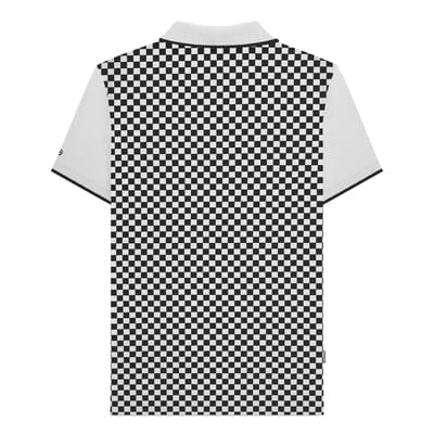 Lambretta Herenpoloshirt met tweekleurige all-over print (Wit)