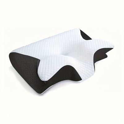 Ademvrij Hoofdkussen - Vlinderkussen - Zwart Anti Snurk - CPAP Kussen - Orthopedisch Traagschuim Nekkussen - Ergonomisch Vlinder Slaapkussen - Cervicaal Hoofdkussen - Memory Foam Voor Nekklachten - Comfortabel Bedkussen